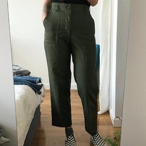 Vintage Green Cropped Trousers